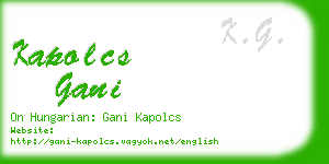 kapolcs gani business card